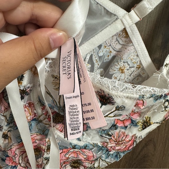 victorias secret floral cap sleeve bustier/corset 34D - Picture 2 of 3